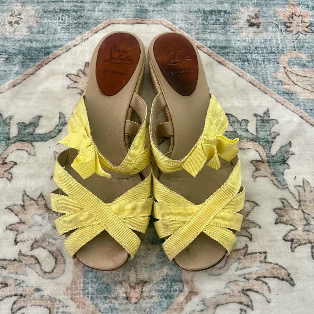 Christian Louboutin Yellow Espadrilles